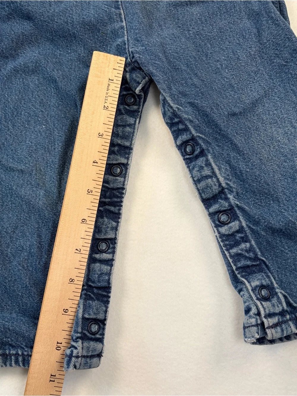 VTG Oshkosh B’Gosh Vestbak Solid Denim Blue Jean Overalls Made in‎ USA Unisex 3T